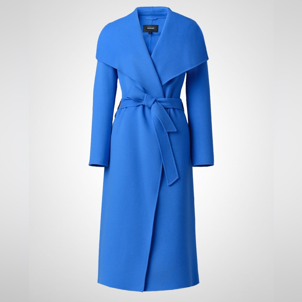 Mackage Royal Blue Long Belted Trench Coat